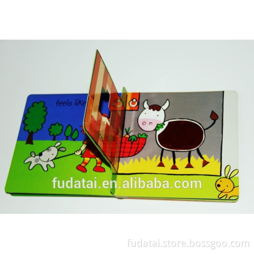FDT customized fantastic and cheap baby touch and feel board book with hard cover